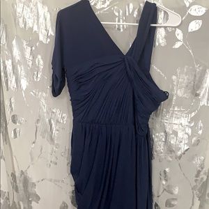 BCBGMaxAzria stunning blue Asymmetrical dress sz L